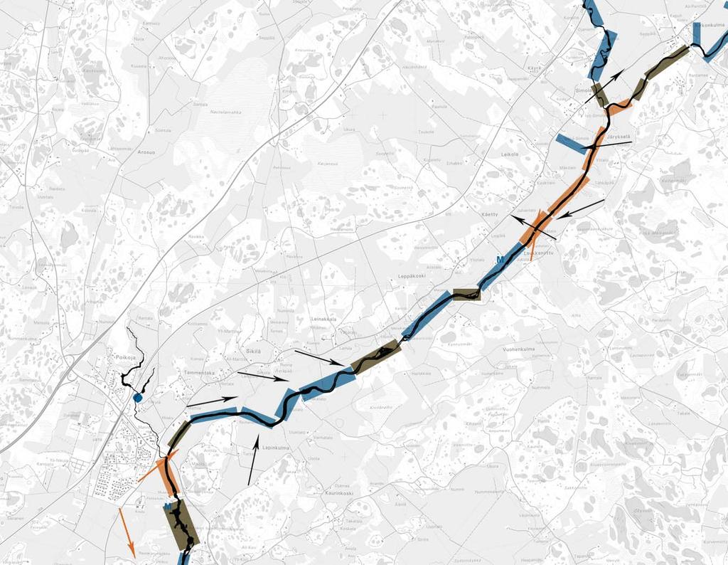 Jokikäytävän maisemasuunnitelma Liedon asema Leinakkalankoski Järvenojan koski Leppäkoski Auran kirkonkulma LUKU 4.