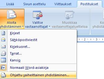 5 2. Seuraavaksi avaa Postitukset-valintanauha.