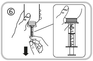 Vedä mäntää alaspäin lääkärin määräämän millilitramäärän (ml) annosmerkkiin