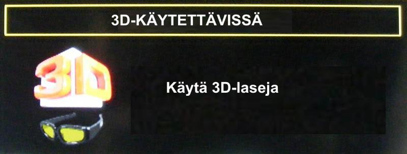 Ylhäältä alas: Näyttää 3D-sisällön, joka alkuperäisesti on ylhäältä alas tilassa. Pois: 3D-tila on sammutettu.