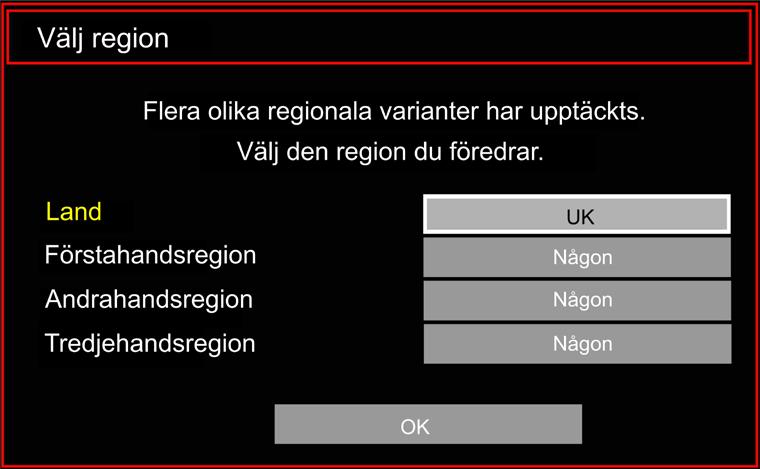 Följande meddelande kommer att visas på skärmen: För att välja alternativet Ja eller Nej, markera posten genom att trycka på eller knapparna och tryck på OK-knappen.