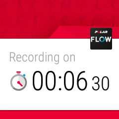 Kun suljet Polar-sovelluksen harjoituksen aikana, näyttöön tulee Tallennus päällä -ilmoitus.