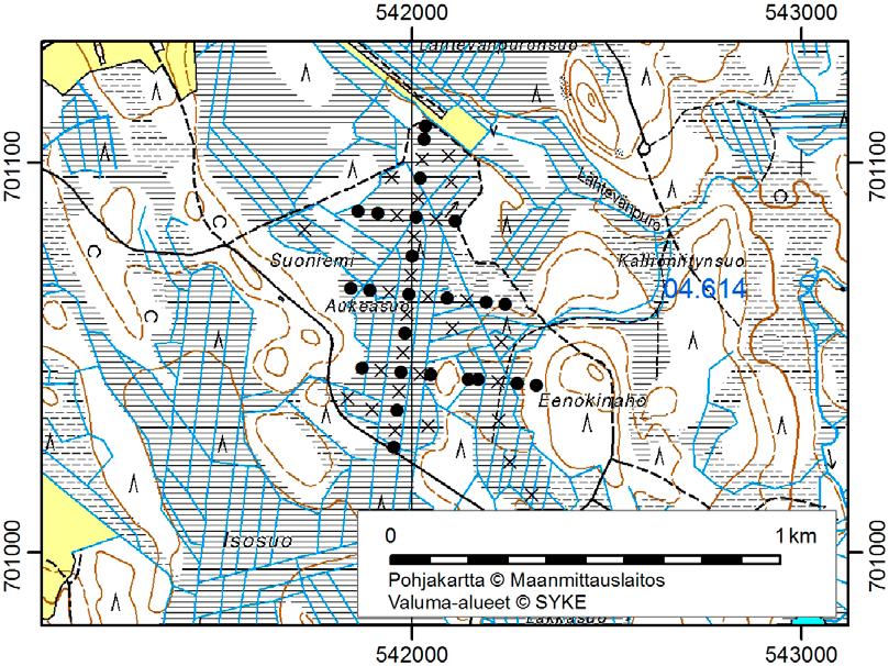 Nilsiässä (Kuopiossa) tutkitut suot ja niiden turvevarat. Osa 2. 15. Aukeasuo Aukeasuo (x = 7010,7, y = 5418,9) sijaitsee 13 km linnuntietä Nilsiän keskustasta länteen.