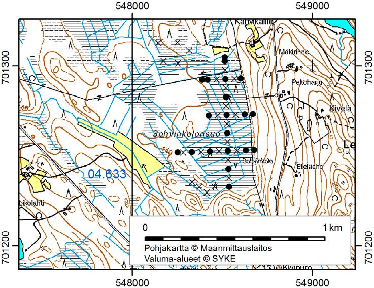 Nilsiässä (Kuopiossa) tutkitut suot ja niiden turvevarat. Osa 2. 18. Sohvinkolonsuo Sohvinkolonsuo (x = 7012,6, y = 5485,2) sijaitsee 8 km linnuntietä Nilsiän keskustasta luoteeseen.