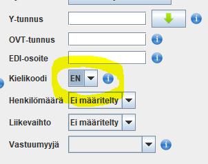 Ver. 3.0 KÄYTTÖOHJE MavaSoft-kayttoohje.docx Sivu 6/48 Kielikoodi määritellään Konekohtaisissa asetuksissa, ks. kuva.