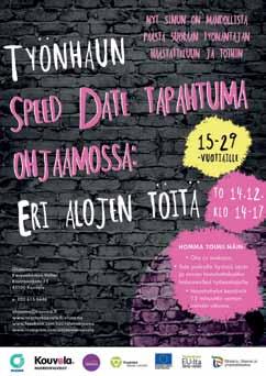 Tapahtuman järjestävät yhteistyössä Rekrystä toimeen -hanke, Kouvolan Ohjaamo, Kaakkois-Suomen TE-palvelut, Kouvola Innovation Oy ja Kouvolan kaupunki. www.duunitreffit.