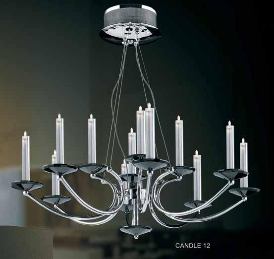 CANDLE CANDLE 9162/12 Kromi / kirkas kristalli