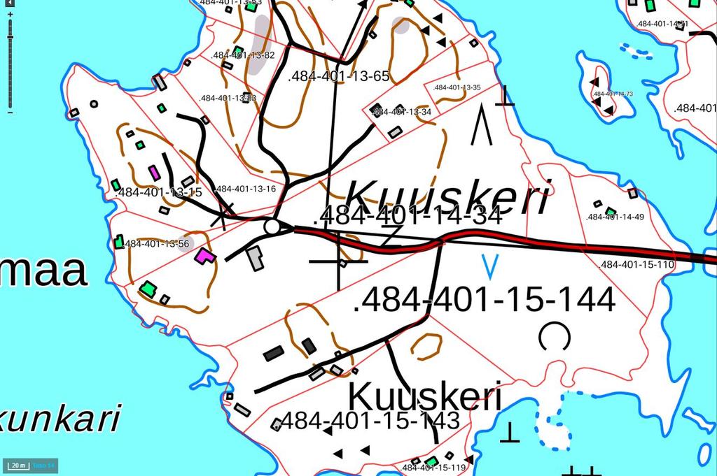 Peruskartta alueesta 2. KAAVOITUSTILANNE MAAKUNTAKAAVA on x ei päiväys 30.11.