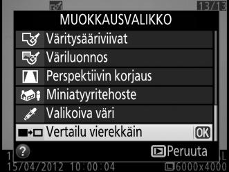 Vertailu vierekkäin Vertaa muokattuja kopioita alkuperäisiin valokuviin.