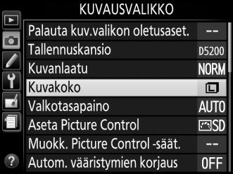 Tuumina ilmoitettu kuvakoko on sama kuin kuvapisteinä ilmoitettu kuvakoko jaettuna tulostimen tarkkuudella, joka on ilmoitettuna pisteinä tuumaa kohti (dpi; 1 tuuma=noin 2,54 cm).