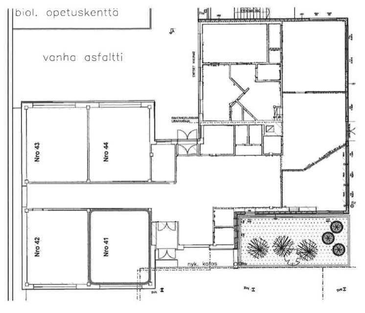 FCG SUUNNITTELU JA TEKNIIKKA OY Tutkimusselostus 33 (65) 6.3 Linnukan koulu, ruokalasiipi Linnukan koulun yläaste sekä nykyisen ns.