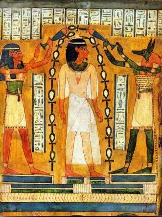 Egyptiläisessä hautataiteessa ankh-symbolia kuvattiin usein kuolemanjälkeiseen elämään