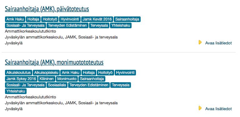 Korkeakoulujen yhteishaku AMK Muista: AMK tarjoaa koulutusta sekä