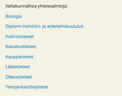 Yhteisvalinnat