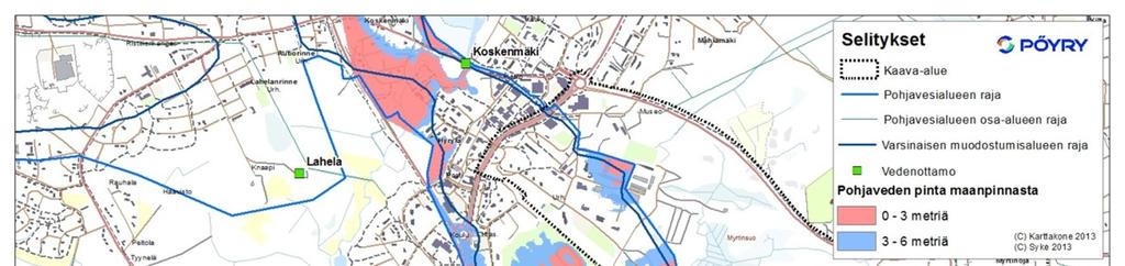 painetason aleneminen muodostuman paineellisilla alueilla ja edelleen pohjavesiesiintymän antoisuuden huonontuminen.