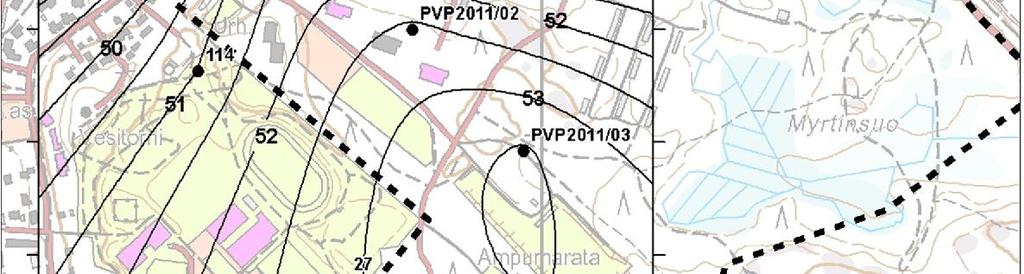 perusteella on laadittu pohjaveden samanarvonkäyrästö.