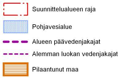 2.3. PINTA- JA POHJAVESIOLOSUHTEET Alue sijoittuu kolmelle valuma-alueelle.