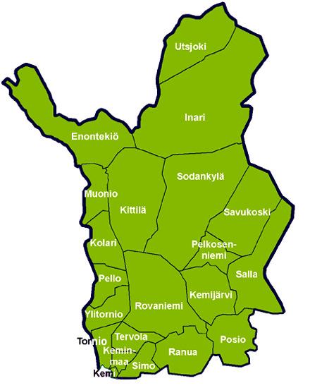 Lapin kunnat ja väkiluku Lapin läänin pinta-ala on 98 947 km², noin 30 % koko maan pinta-alasta. Ennakkoväkiluku helmikuu 2008.