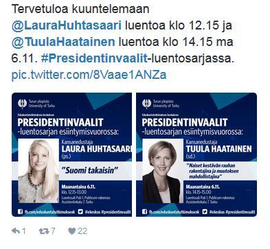 Twitter pikaopas Twiitin rakenne Twiitti on 280 merkkiä kiteytä ajatuksesi.