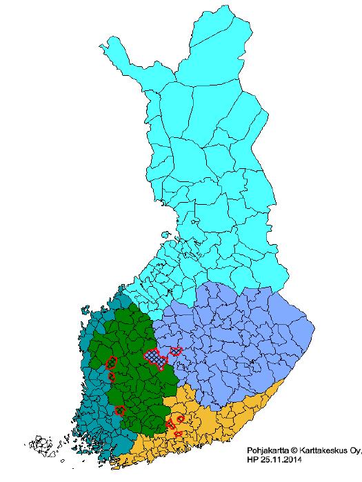 5 SOTE-ALUETTA, 19 TUOTTAJAA - Eteläinen (4) - Itäinen (4) - Keskinen (3) - Läntinen (3) - Pohjoinen (5) Keskinen sote -