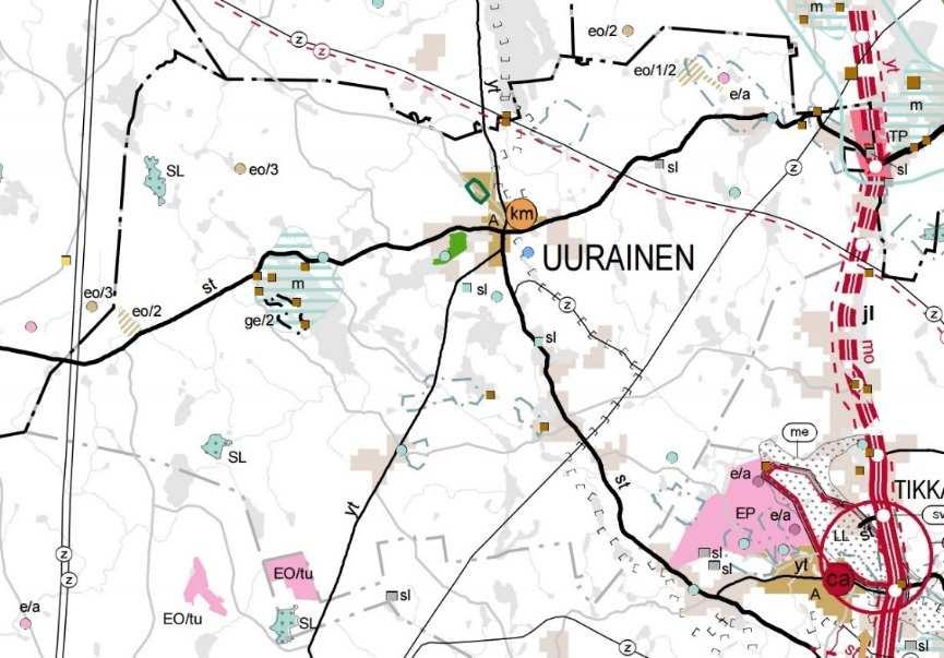 Uuraisten rantayleiskaavan muutos, Vahvajärvi 3 1.2 Suunnittelutilanne 1.2.1 Maakuntakaava Keski-Suomen maakuntavaltuusto hyväksyi Keski-Suomen maakuntakaavan 16.5.2007.