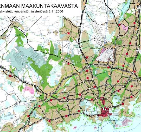 Maakuntakaavan tehtävät (MRL 25 ) Yleispiirteinen suunnitelma maakunnan yhdyskuntarakenteesta ja alueiden käytöstä Sovittaa valtakunnalliset alueidenkäyttötavoitteet