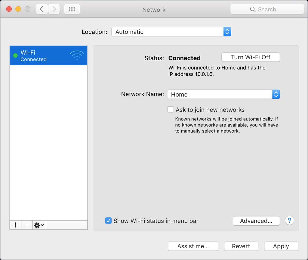 Jos Wi-Fi-kuvaketta ei näy, valitse Omenavalikko (apple) > Järjestelmäasetukset ja klikkaa sitten Verkko.