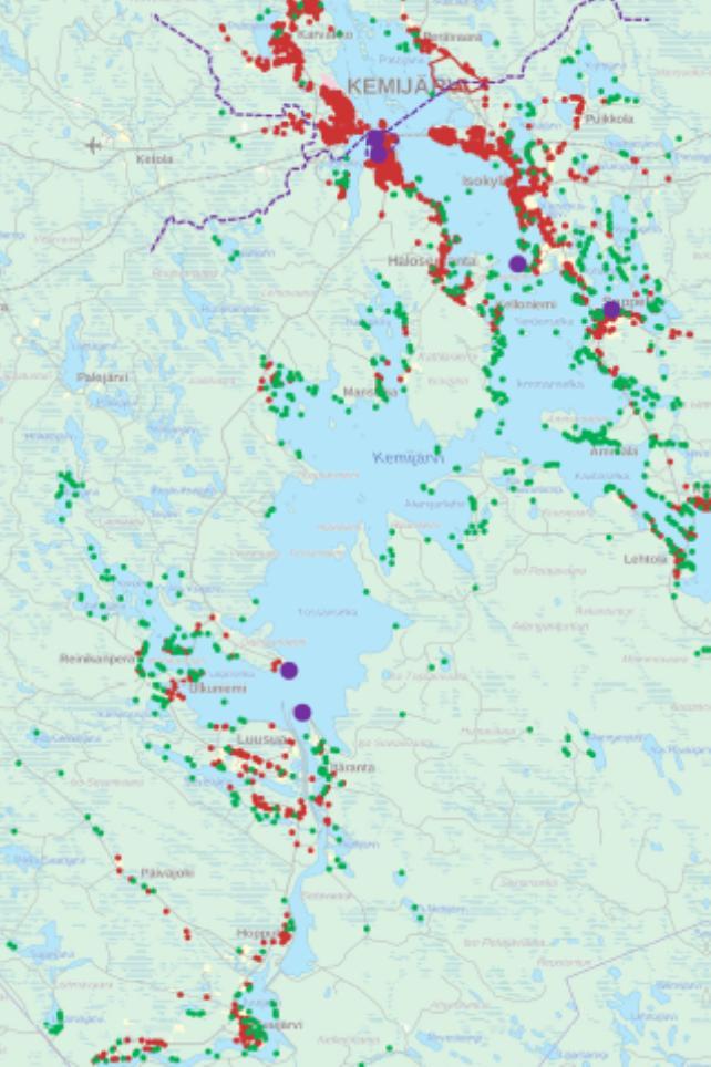 Vaikutukset vesistön käyttöön Vaikutusalueet: Jätevedet: P1: Vakituista ranta-asutusta P2: Vapaa-ajan asutusta, Kalkonniemen uimaranta P3: Jonkin verran lähinnä vapaa-ajan asutusta Jäähdytysvedet: