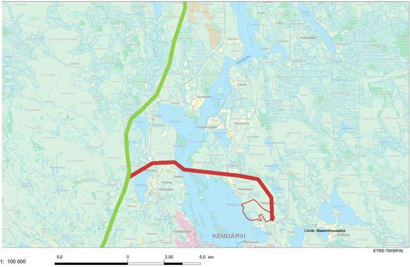 Voimajohdon rakentamisen vaikutukset Liittymisjohto Fingridin 220 kv johdon reitille rakennetaan korvaamalla nykyinen Koillis-Lapin Sähkö Oy:n Honkakero - Isokero 110 kv voimajohto kahden virtapiirin