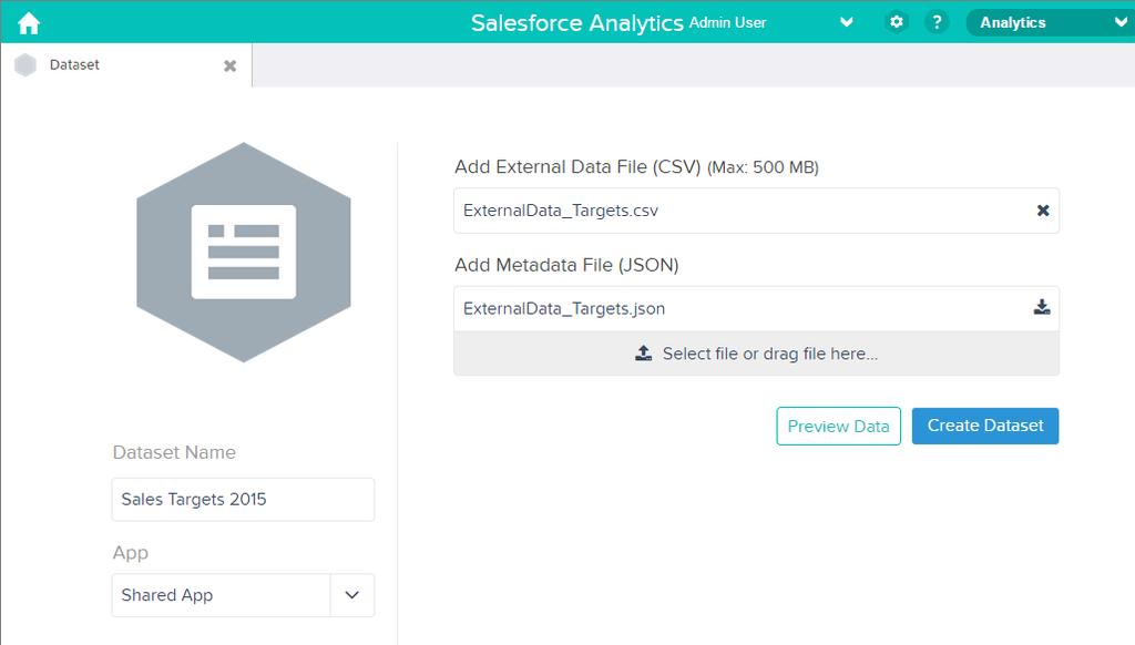 Käyttöopas Integroi Salesforce-tietojasi ja ulkoisia tietojasi 85 Note: Voit halutessasi ladata palvelimelle oman metadata-tiedostosi käyttääksesi sitä luodun metadata-tiedoston sijaan.