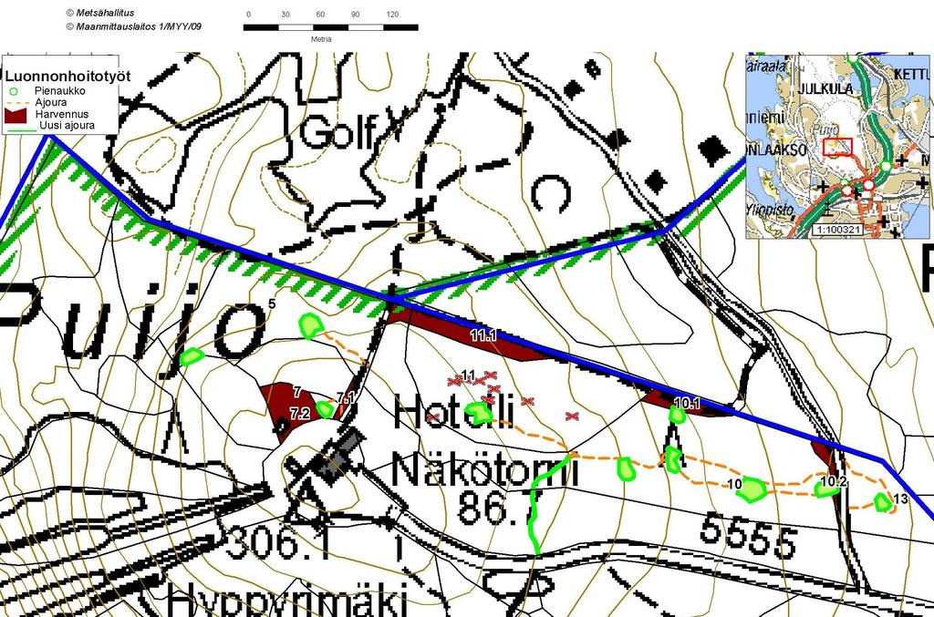 Kuva 6. Lehdon hoitotyöt Puijon mäellä.