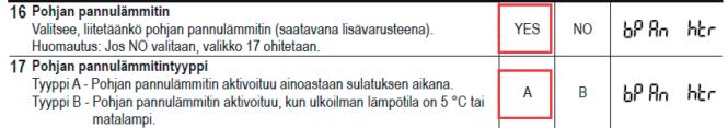 Käyttöveden latausta varten aktivoi automatiikasta käyttöön TANK-tila.