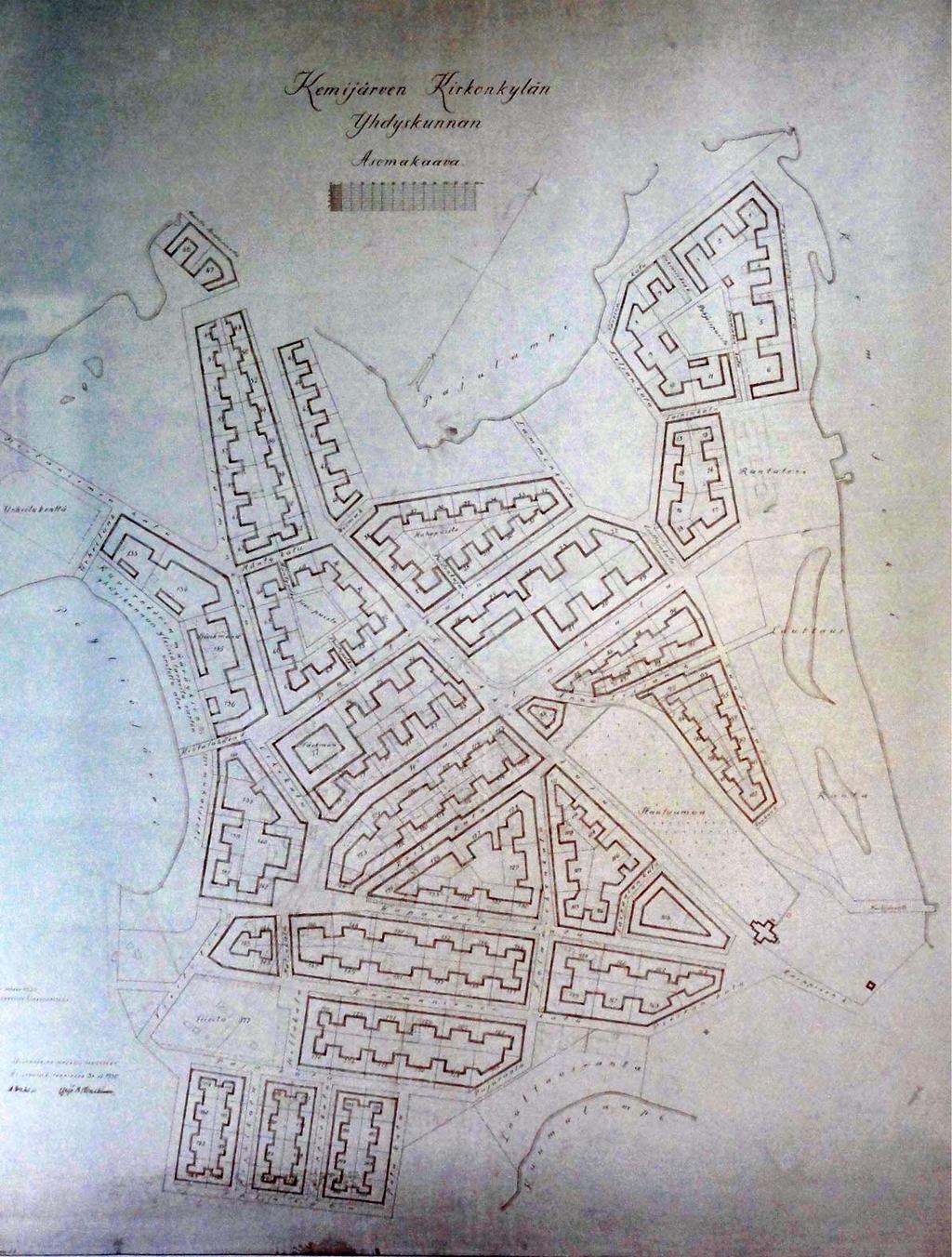 Kemijärven taajaman kaavoituksesta Kemijärven kirkonkylä kehittyi merkittäväksi kauppakeskukseksi 1900-luvun alkuvuosina ja 1912 päätettiinkin järjestää kirkonkylän asutusolot taajaväkisen