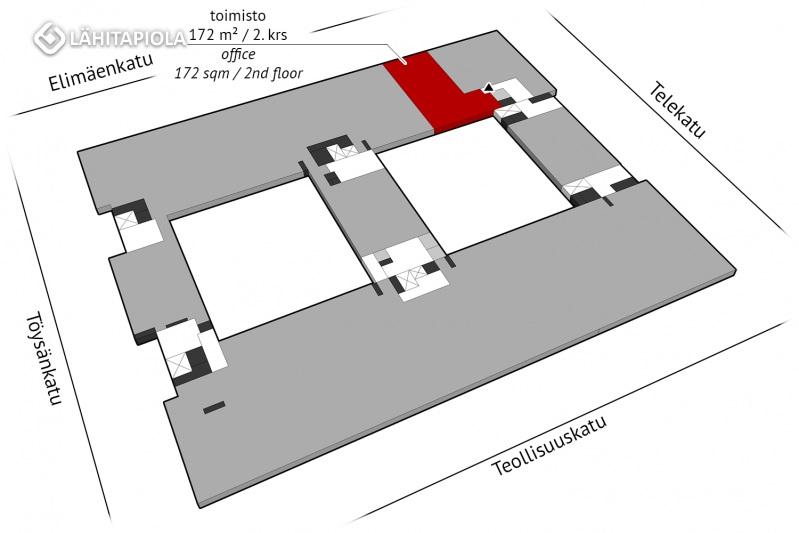 Toimisto 172 m² / 2. krs.