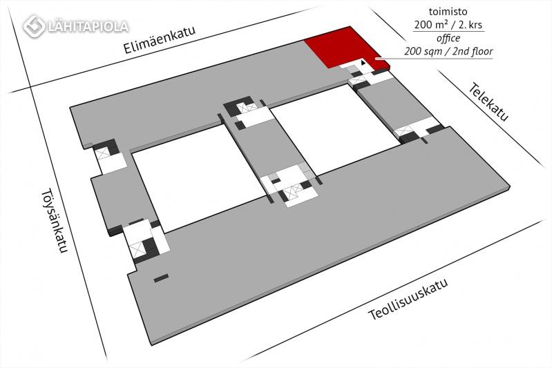 Toimisto 200 m² / 2. krs.