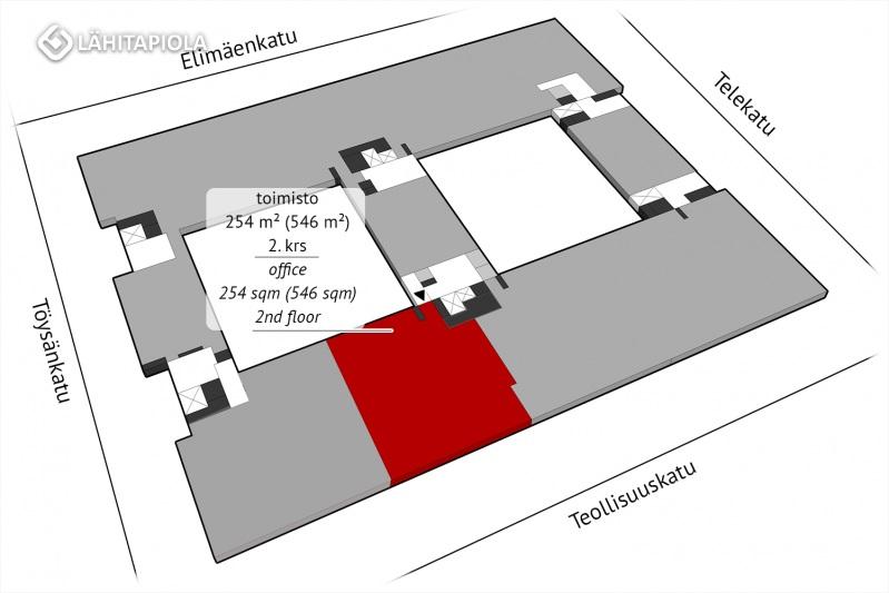 Toimisto 254 m² / 2. krs.