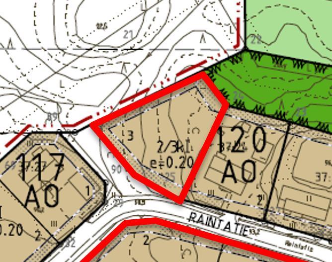 Kortteli 120 Alueelle saa rakentaa yksi- tai kaksiasuntoisia pientaloja (omakotitaloja) asumistarkoituksiin.