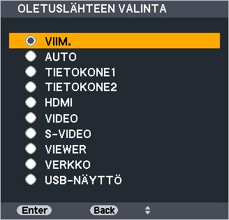 4 Lähteen valitseminen Tietokone- tai videolähteen valitseminen HUOMAUTUS: Kytke projektoriin liitetty tietokone tai videolähteenä toimiva laite päälle.