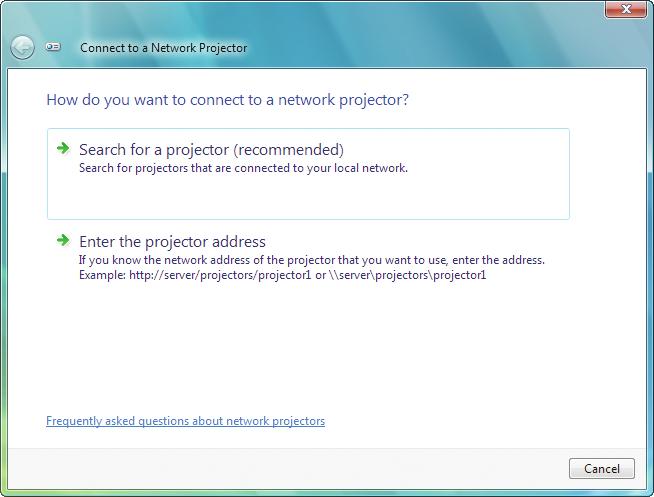 3. Käytännöllisiä toimintoja Kuvan heijastaminen verkkoprojektorilla Windows 7 / Vista 1. Valitse Windows 7:n työpöydältä [Käynnistä]. 2. Valitse [Kaikki ohjelmat]. 3. Valitse [Apuohjelmat]. 4.