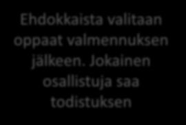 oppaat valmennuksen jälkeen.