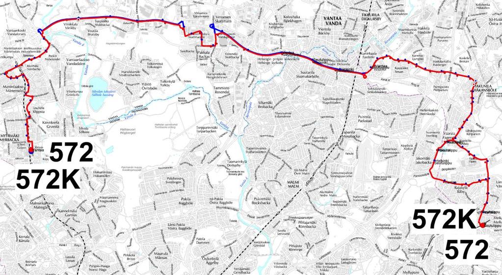 Linjat V60, V61, V62 ja V562 Linjat 60, 61 ja 62 yhdistetään linjaksi 562 Mellunmäki Hakunila Tikkurila Jumbo Aviapolis. Öisin linja ajaa Lentoasemalle asti linjatunnuksella 562N.