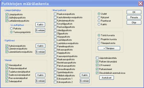 31 5.2 Määräluettelo CADS Planner -ohjelmasta CADS Planner omaa toiminnon määräluettelon luomiseen.