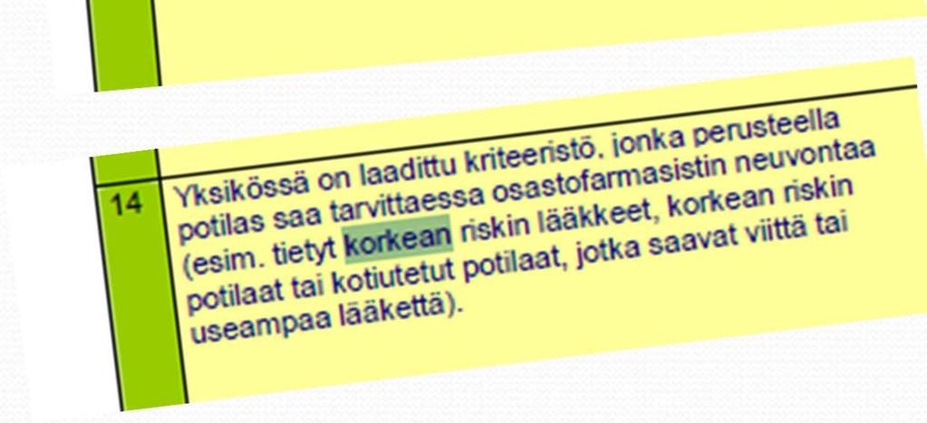 (varoitukset, huomautukset, taulukot) Huomioidaanko perehdytyksessä?