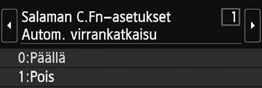 1 Kun kamera on valmis kuvaamaan ulkoisella Speedlite-salamalla, valitse [Salaman C.Fn-asetukset], ja paina sitten <Q/0>-painiketta.