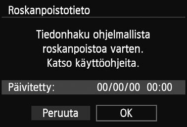 3 Roskanpoistotiedon lisääminenn Tavallisesti itsepuhdistuva kuvakenno estää pölyä näkymästä otetuissa kuvissa.