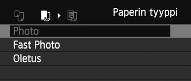 wtulostaminen Q Paperikoon määrittäminen Valitse tulostimeen asetetun paperin koko ja paina <Q/0>-painiketta.