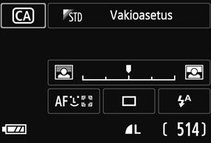 Pikavalinta Älykäs automaattikuvaus Q-pikavalinta B-pikavalinta B Peruskuvaustilat B Luovat kuvaustilat B 3 Ota kuva. Ota kuva painamalla laukaisin pohjaan asti.