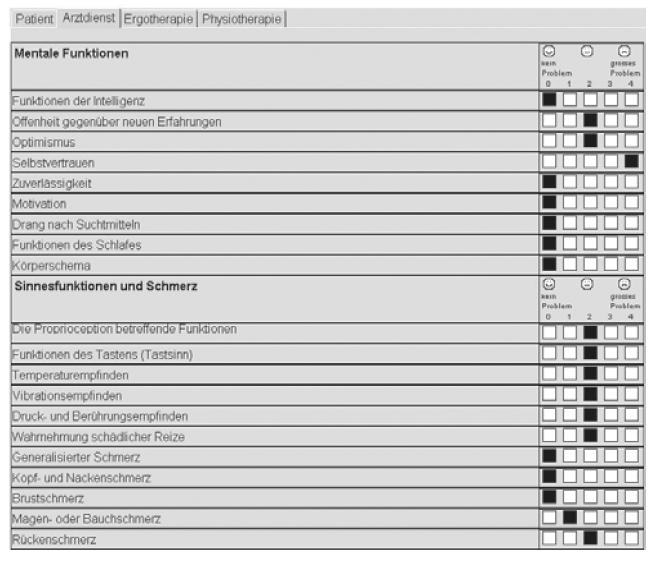 ICF - Use in electronic health records ICF:n käyttö sairaalassaolon jälkeen Potilas, lääkäri, FT ja TT arvioivat valituista ICFkuvauskohteuista kukin heille suunnatut kuvauskohteet asteikolla, joka