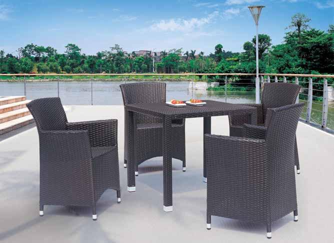 115 Polyrottinkikalusteet Polyrattan furnitures fri-pöytä fri table 80 x 80 x 75 cm frica-tuoli frica chair