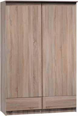 Osaka 120 wardrobe, 2 doors 120 x 52 x 183 cm Osaka 180 -vaatekomero,